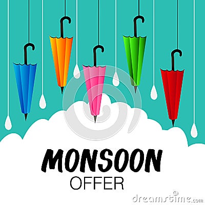 Happy Monsoon. Cartoon Illustration