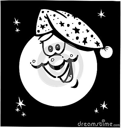 Happy moon sleeping Cartoon Vector Clipart Vector Illustration