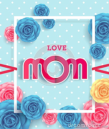 Happy Mother`s day Card layout design Vector Illustration