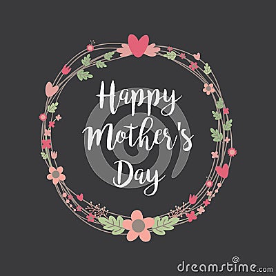 Happy Mother`s Day Hand Drawing Vector Lettering design. Vector Illustration