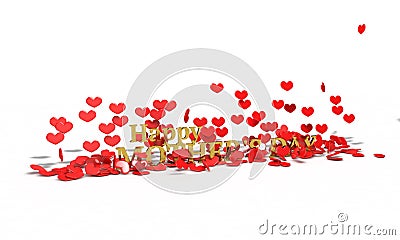 Happy mother`s day hearts on white, 3d render Stock Photo