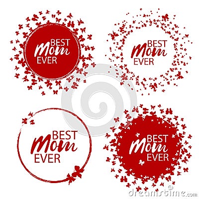 Happy mother`s day stamp. Red round grunge vintage mother`s day sign. Vector Vector Illustration