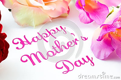 Happy mothers day text Stock Photo