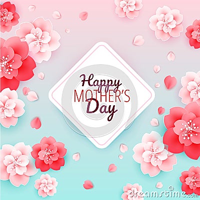 Happy Mothers Day background with flowers - vector illustration Vector Illustration