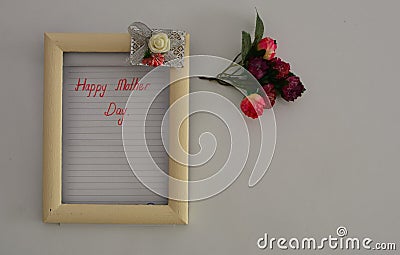 Happy mothers day background white red colour hat retro vintage background Stock Photo