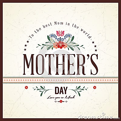 Happy Mothers Day Card Vector Illustration