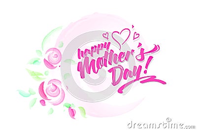 Happy Mothers Day card Cartoon Illustration