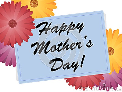 Happy Mothers Day Flowers Vector Illustration