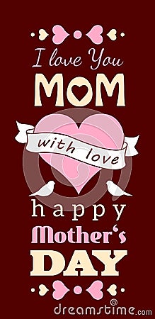 Happy Mothers Day greeting card Vector Illustration