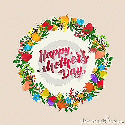 Happy Mothers Day Vector Illustration