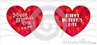 Happy Mothers Day Mom Heart Flowers Stock Photo