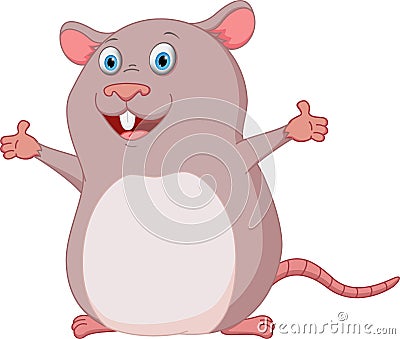 Happy mouse cartoon Vector Illustration