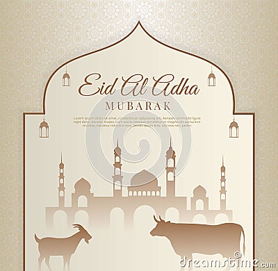 Eid al adha islamic elegant stylish background. Mubarak Islamic festival background Vector Illustration