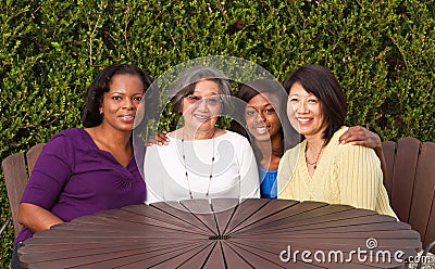 Happy multi cultural and generational women Stock Photo