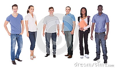 Happy multiethnic fashion models and student Stock Photo