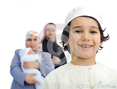 Happy Muslim family Stock Photo