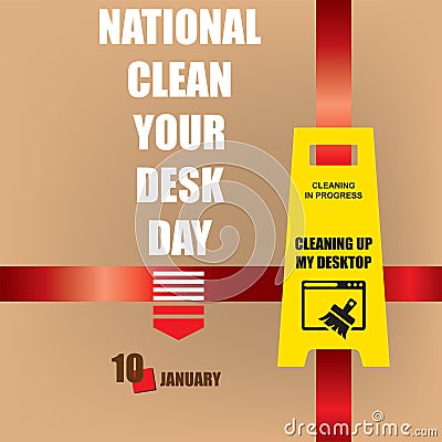Happy National Clean Your Desk Day Vector Illustration