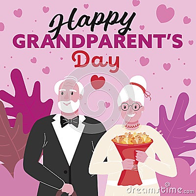 Happy national grandparent s day greeting card. Vector illustration Vector Illustration