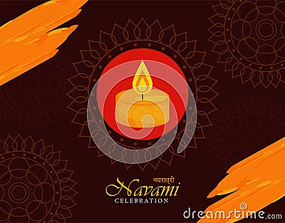 happy navami lettering card Vector Illustration