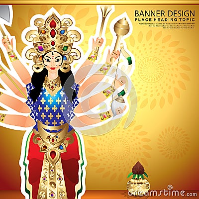 Happy navratri background Cartoon Illustration