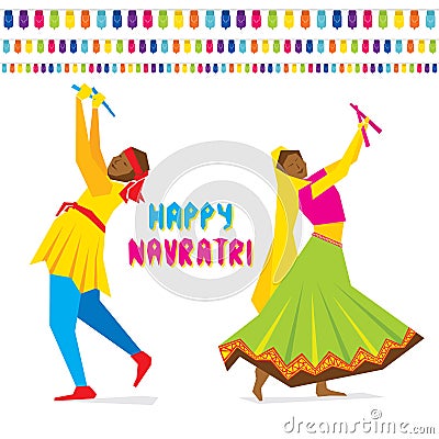 Happy navratri festival design Vector Illustration