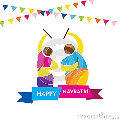 Happy navratri festival design Vector Illustration