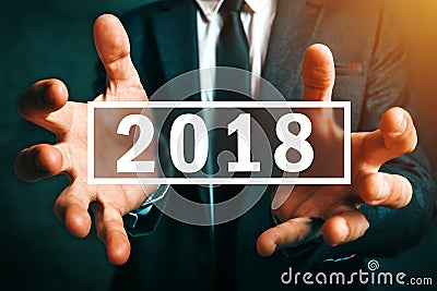 Happy new 2018 business year Stock Photo