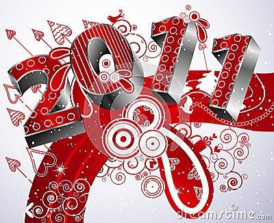 Happy new year 2011 Vector Illustration