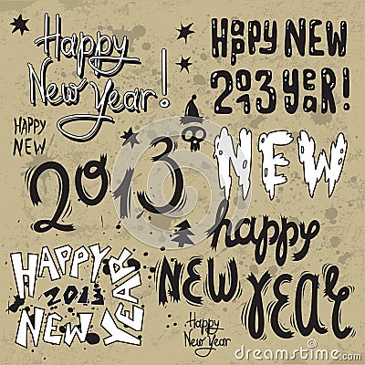 Happy New Year 2013 grunge text Stock Photo
