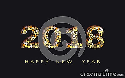 Happy new year, abstract design 3d,2018 vector illustration Vector Illustration