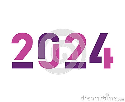 Happy New Year 2024 Abstract Purple Graphic Design Vector Vector Illustration