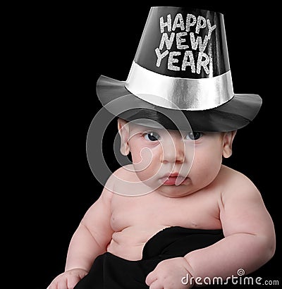 Happy new year baby Stock Photo