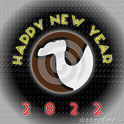Happy New year background black and white multi color designed new creation . Stock Photo