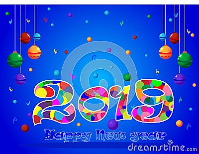 Happy new year 2019 background Vector Illustration