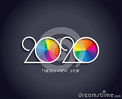 2020 Happy New Year background creative design card Vector Illustration