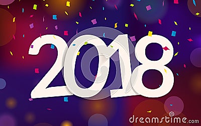 Happy New Year 2017 background decoration. Cartoon Illustration