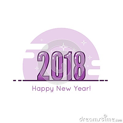 2018 Happy new year background. Vector Illustration