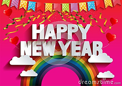 Happy new year background Vector Illustration