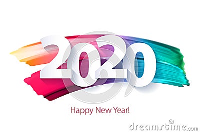 2020 Happy New Year background. Seasonal greeting card template. Vector Illustration