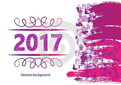 2017 Happy New Year Background for your Flyers and Greetings Card. Ideal to use for parties invitation, Dinner invitation Vector Illustration