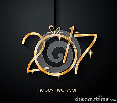 2017 Happy New Year Background for your Flyers and Greetings Card. Vector Illustration