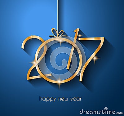 2017 Happy New Year Background for your Flyers and Greetings Card. Vector Illustration