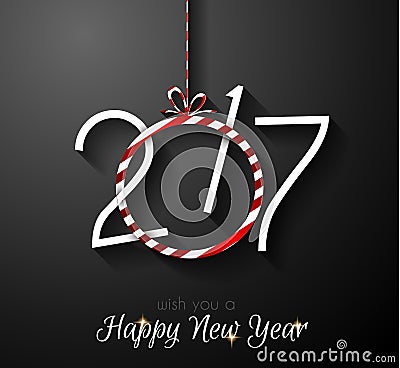 2017 Happy New Year Background for your Seasonal Flyers Vector Illustration