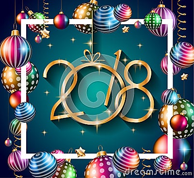 2018 Happy New Year Background for your Seasonal Flyers Vector Illustration