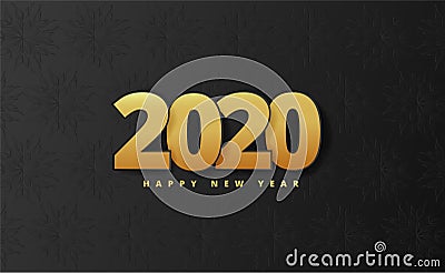 Happy new year 2020 banner.Golden Vector luxury text 2020 Happy new year. Gold Festive Numbers Design. Happy New Year Banner with Vector Illustration