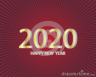 Happy new year 2020 banner.Golden Vector luxury text 2020 Happy new year. Gold Festive Numbers Design. Happy New Year Banner - Vector Illustration