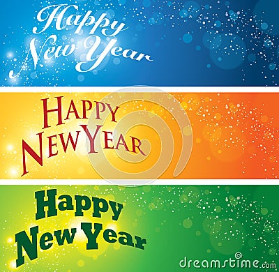 Happy New Year Banner Vector Illustration