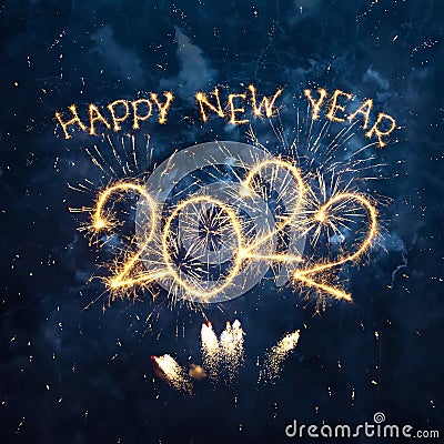 Happy New Year 2022 Stock Photo