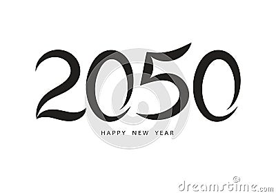 2050 Happy New Year Black Color Vector, 2050 Number Design, 2050 Year