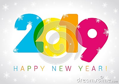 2019 Happy New Year card design Vector Illustration